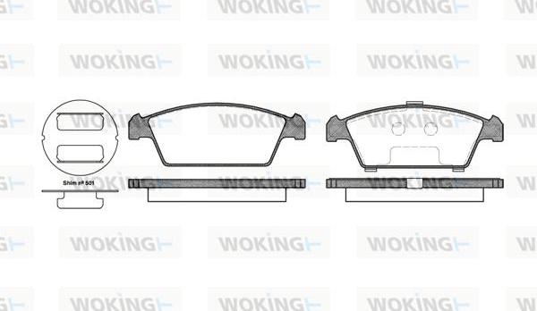 Woking P5593.00 - Komplet Pločica, disk-kočnica www.molydon.hr