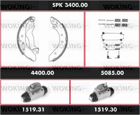 Woking SPK 3400.00 - Komplet kočnica, bubanj kočnice www.molydon.hr