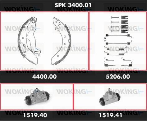 Woking SPK 3400.01 - Komplet kočnica, bubanj kočnice www.molydon.hr