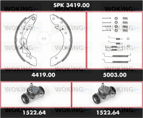 Woking SPK 3419.00 - Komplet kočnica, bubanj kočnice www.molydon.hr