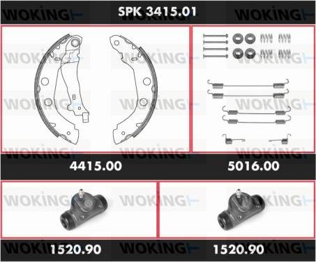 Woking SPK 3415.01 - Komplet kočnica, bubanj kočnice www.molydon.hr