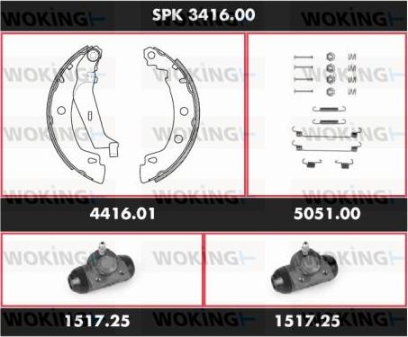 Woking SPK 3416.00 - Komplet kočnica, bubanj kočnice www.molydon.hr