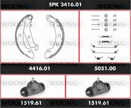 Woking SPK 3416.01 - Komplet kočnica, bubanj kočnice www.molydon.hr