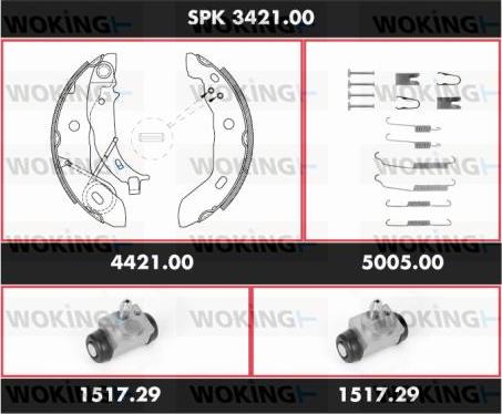 Woking SPK 3421.00 - Komplet kočnica, bubanj kočnice www.molydon.hr