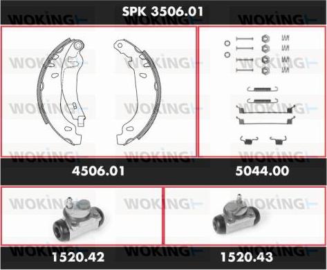 Woking SPK 3506.01 - Komplet kočnica, bubanj kočnice www.molydon.hr