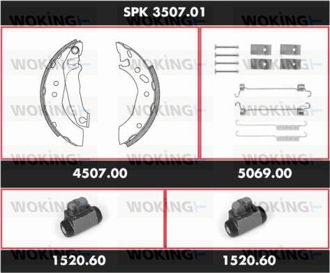 Woking SPK 3507.01 - Komplet kočnica, bubanj kočnice www.molydon.hr