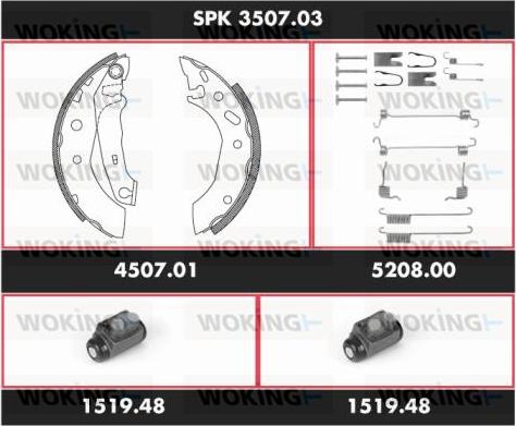 Woking SPK 3507.03 - Komplet kočnica, bubanj kočnice www.molydon.hr