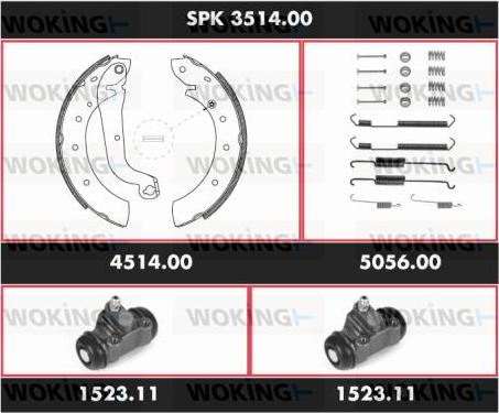 Woking SPK 3514.00 - Komplet kočnica, bubanj kočnice www.molydon.hr