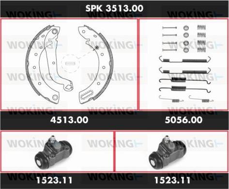 Woking SPK 3513.00 - Komplet kočnica, bubanj kočnice www.molydon.hr