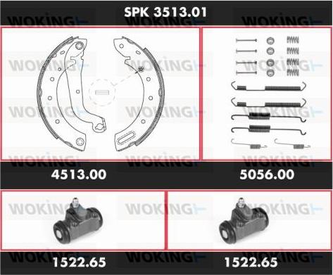 Woking SPK 3513.01 - Komplet kočnica, bubanj kočnice www.molydon.hr