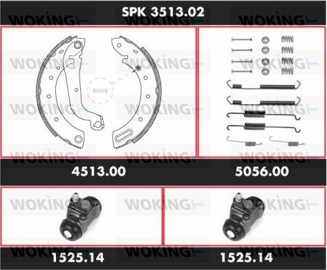 Woking SPK 3513.02 - Komplet kočnica, bubanj kočnice www.molydon.hr