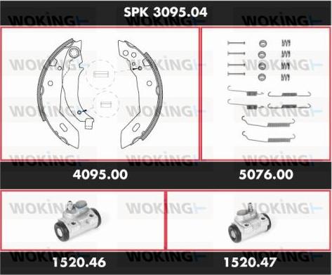 Woking SPK 3095.04 - Komplet kočnica, bubanj kočnice www.molydon.hr