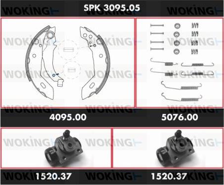 Woking SPK 3095.05 - Komplet kočnica, bubanj kočnice www.molydon.hr