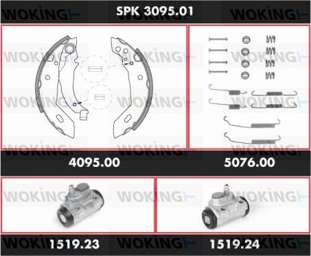 Woking SPK 3095.01 - Komplet kočnica, bubanj kočnice www.molydon.hr