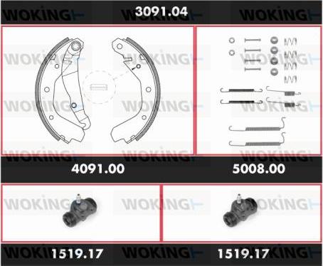 Woking SPK 3091.04 - Komplet kočnica, bubanj kočnice www.molydon.hr