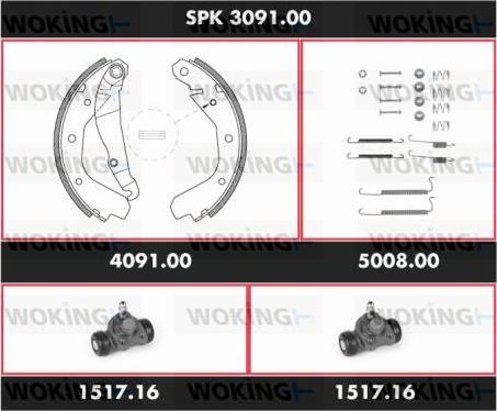 Woking SPK 3091.00 - Komplet kočnica, bubanj kočnice www.molydon.hr