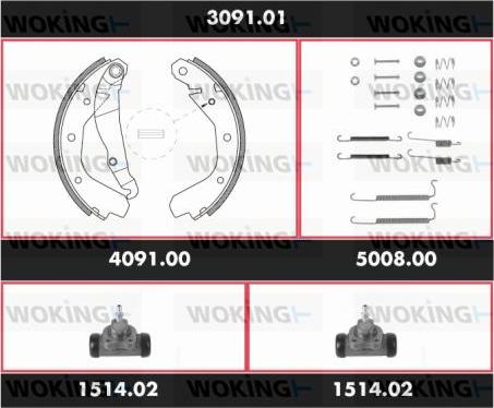 Woking SPK 3091.01 - Komplet kočnica, bubanj kočnice www.molydon.hr