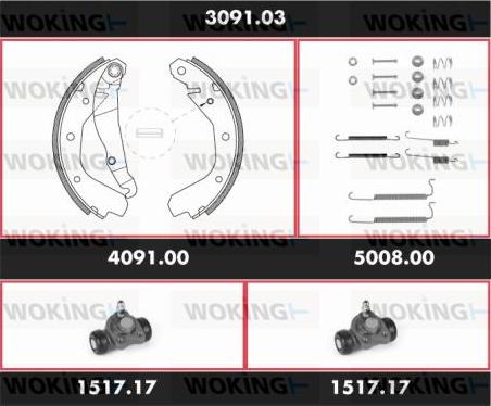 Woking SPK 3091.03 - Komplet kočnica, bubanj kočnice www.molydon.hr