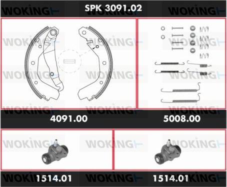 Woking SPK 3091.02 - Komplet kočnica, bubanj kočnice www.molydon.hr