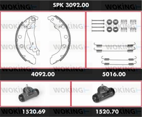 Woking SPK 3092.00 - Komplet kočnica, bubanj kočnice www.molydon.hr