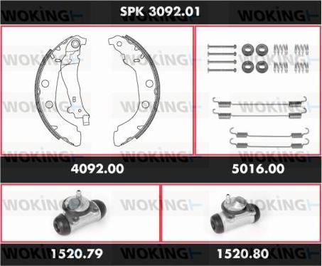 Woking SPK 3092.01 - Komplet kočnica, bubanj kočnice www.molydon.hr