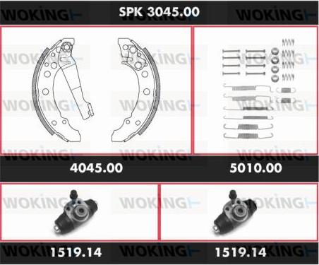 Woking SPK 3045.00 - Komplet kočnica, bubanj kočnice www.molydon.hr