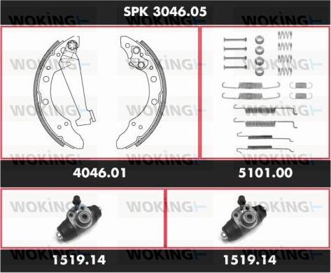 Woking SPK 3046.05 - Komplet kočnica, bubanj kočnice www.molydon.hr