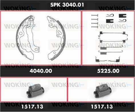 Woking SPK 3040.01 - Komplet kočnica, bubanj kočnice www.molydon.hr