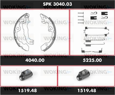 Woking SPK 3040.03 - Komplet kočnica, bubanj kočnice www.molydon.hr