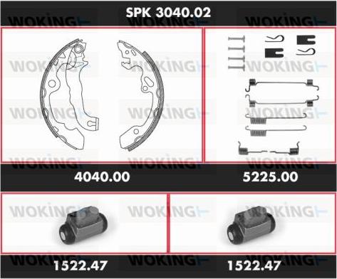 Woking SPK 3040.02 - Komplet kočnica, bubanj kočnice www.molydon.hr