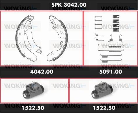 Woking SPK 3042.00 - Komplet kočnica, bubanj kočnice www.molydon.hr