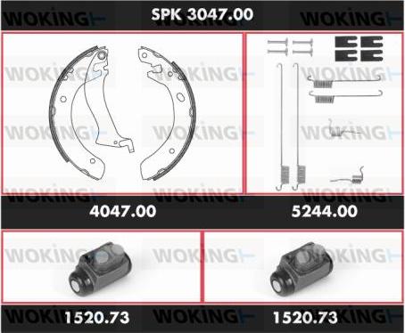 Woking SPK 3047.00 - Komplet kočnica, bubanj kočnice www.molydon.hr