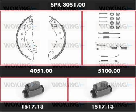 Woking SPK 3051.00 - Komplet kočnica, bubanj kočnice www.molydon.hr