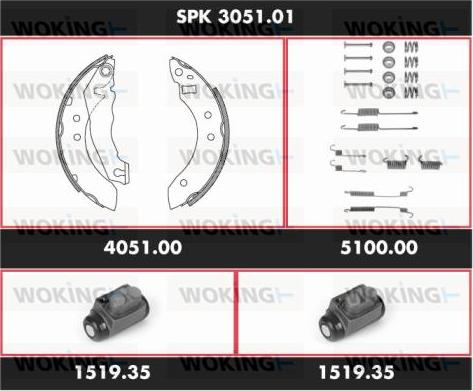 Woking SPK 3051.01 - Komplet kočnica, bubanj kočnice www.molydon.hr