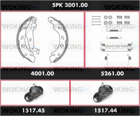 Woking SPK 3001.00 - Komplet kočnica, bubanj kočnice www.molydon.hr