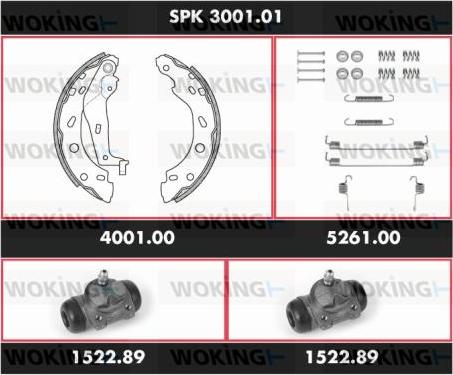 Woking SPK 3001.01 - Komplet kočnica, bubanj kočnice www.molydon.hr