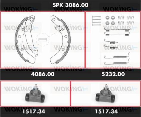 Woking SPK 3086.00 - Komplet kočnica, bubanj kočnice www.molydon.hr