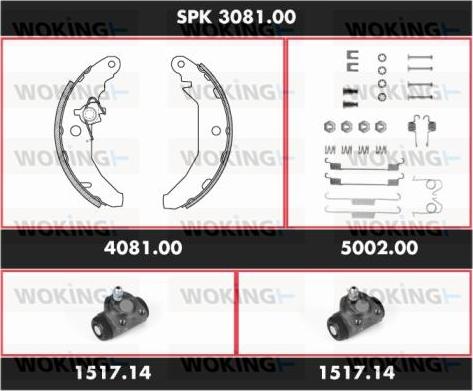 Woking SPK 3081.00 - Komplet kočnica, bubanj kočnice www.molydon.hr