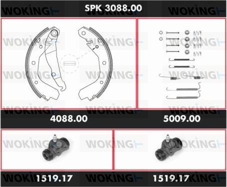 Woking SPK 3088.00 - Komplet kočnica, bubanj kočnice www.molydon.hr