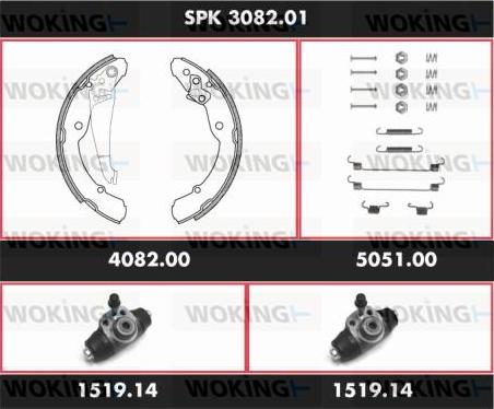 Woking SPK 3082.01 - Komplet kočnica, bubanj kočnice www.molydon.hr