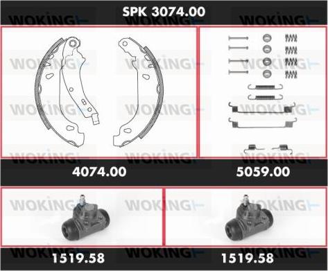 Woking SPK 3074.00 - Komplet kočnica, bubanj kočnice www.molydon.hr