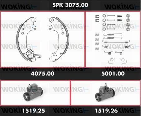 Woking SPK 3075.00 - Komplet kočnica, bubanj kočnice www.molydon.hr