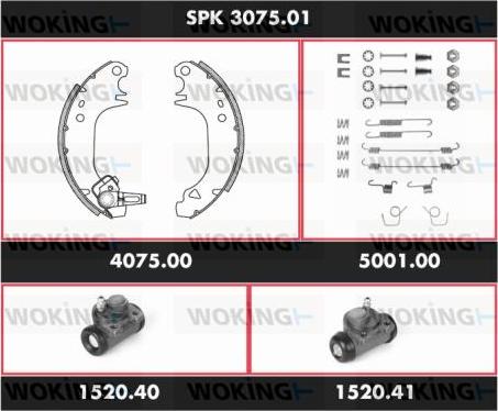 Woking SPK 3075.01 - Komplet kočnica, bubanj kočnice www.molydon.hr