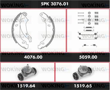 Woking SPK 3076.01 - Komplet kočnica, bubanj kočnice www.molydon.hr