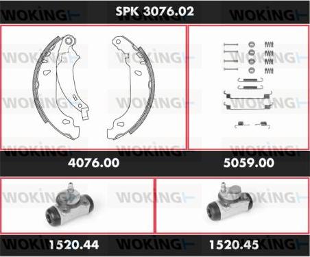 Woking SPK 3076.02 - Komplet kočnica, bubanj kočnice www.molydon.hr