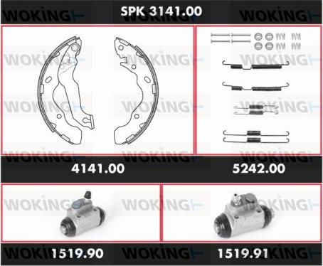 Woking SPK 3141.00 - Komplet kočnica, bubanj kočnice www.molydon.hr