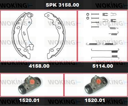 Woking SPK 3158.00 - Komplet kočnica, bubanj kočnice www.molydon.hr