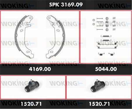 Woking SPK 3169.09 - Komplet kočnica, bubanj kočnice www.molydon.hr