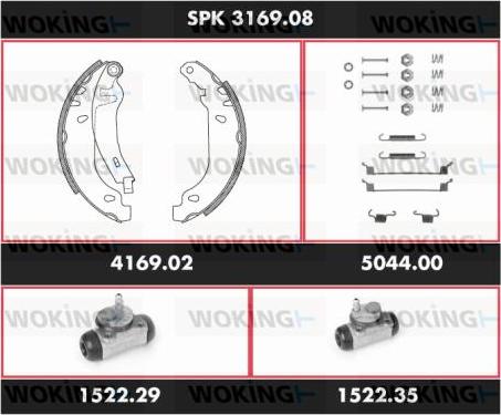 Woking SPK 3169.08 - Komplet kočnica, bubanj kočnice www.molydon.hr