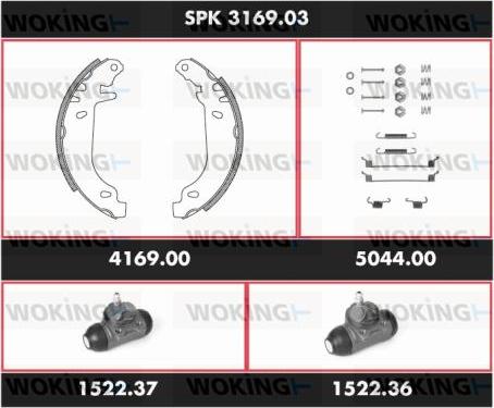 Woking SPK 3169.03 - Komplet kočnica, bubanj kočnice www.molydon.hr